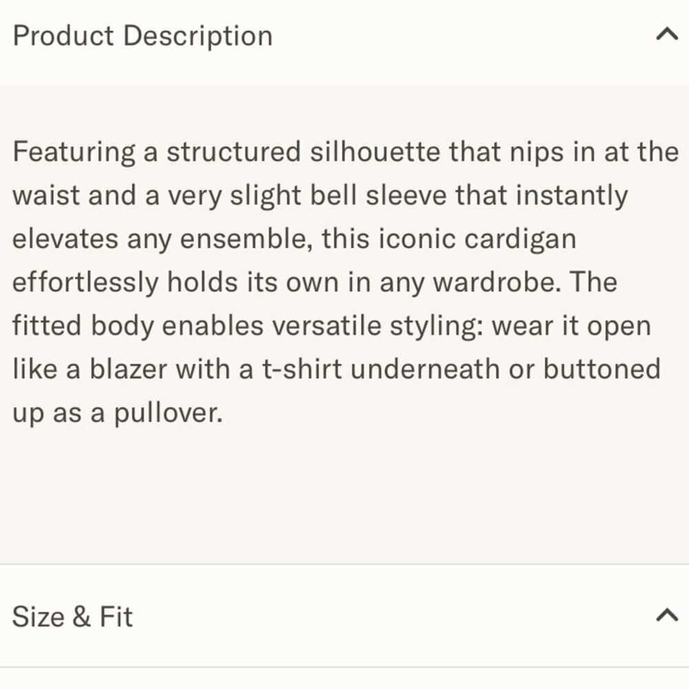 Jenni Kayne Cooper Button Wool Cashmere Knit Cardigan Sweater Taupe Navy Stripe - Picture 10 of 11